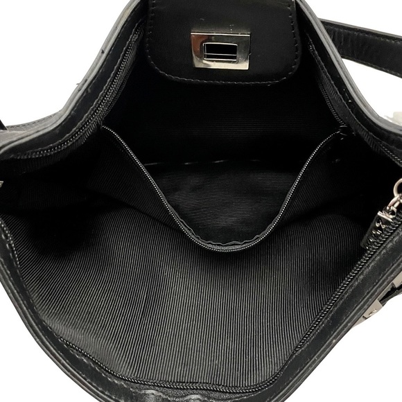 MAXX New York - Vintage Y2K Black Faux Leather Shoulder Purse with Silver Studs - Picture 6 of 7